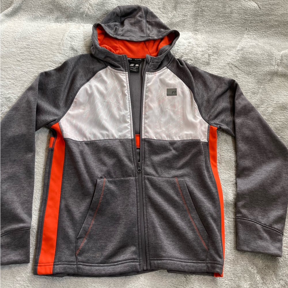 Russell brand boys athletic jacket with hoodie XXL
